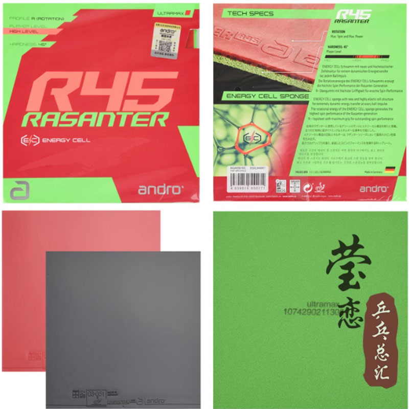 Table Tennis Paddle Set - Borracha de Tênis de Mesa Andro