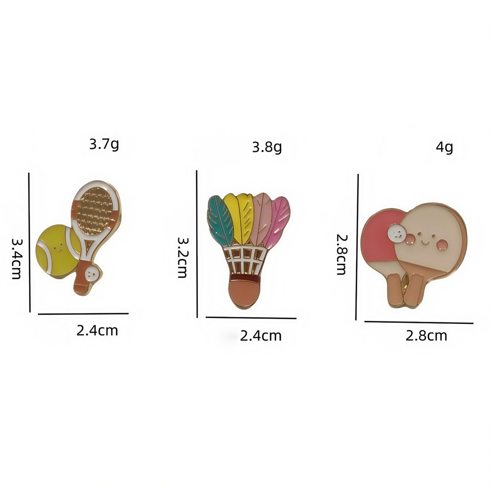 Broches de liga de zinco elega - Table Tennis Db avaliação e preço