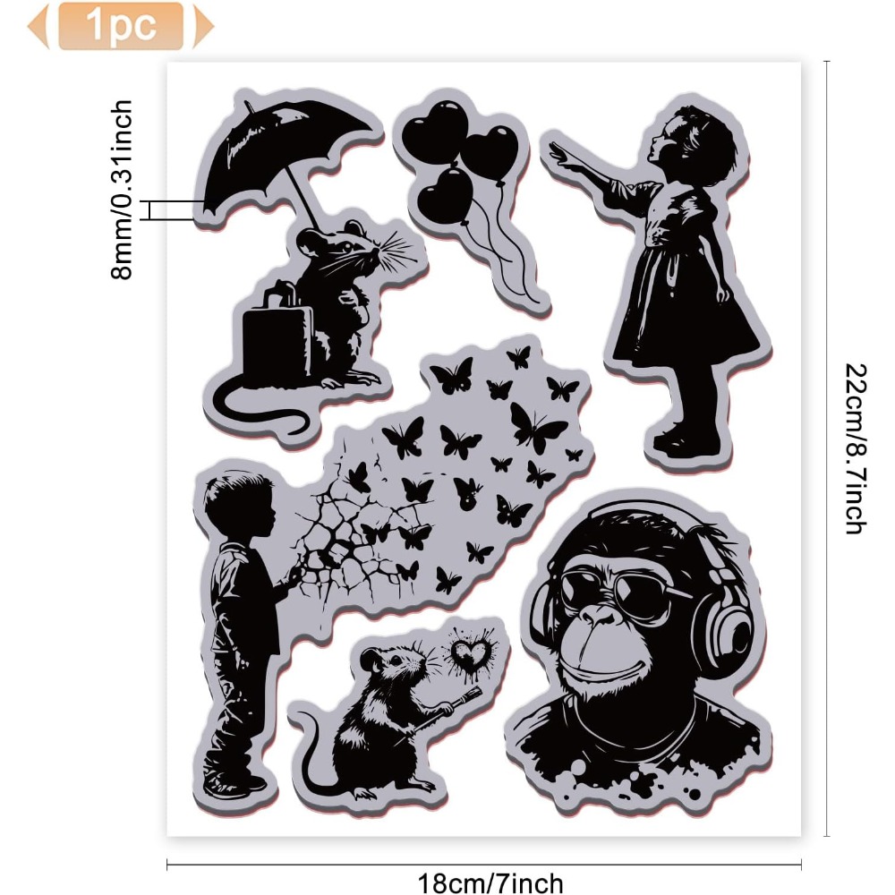 Grafitti balão macaco adesivo  - Butterfly Rubber Sheet avaliação e preço