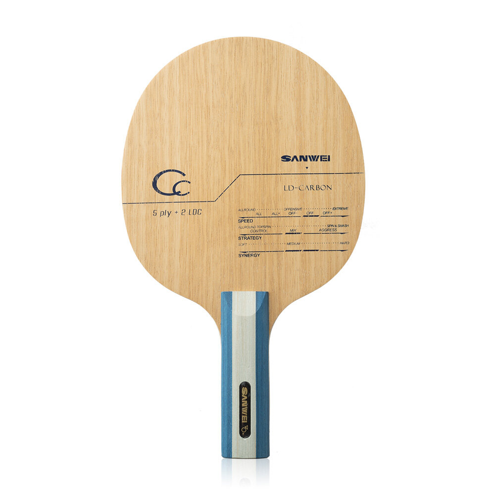 SANWEI CC CARBON Lâmina de tên - Table Tennis Custom Bat avaliação e preço