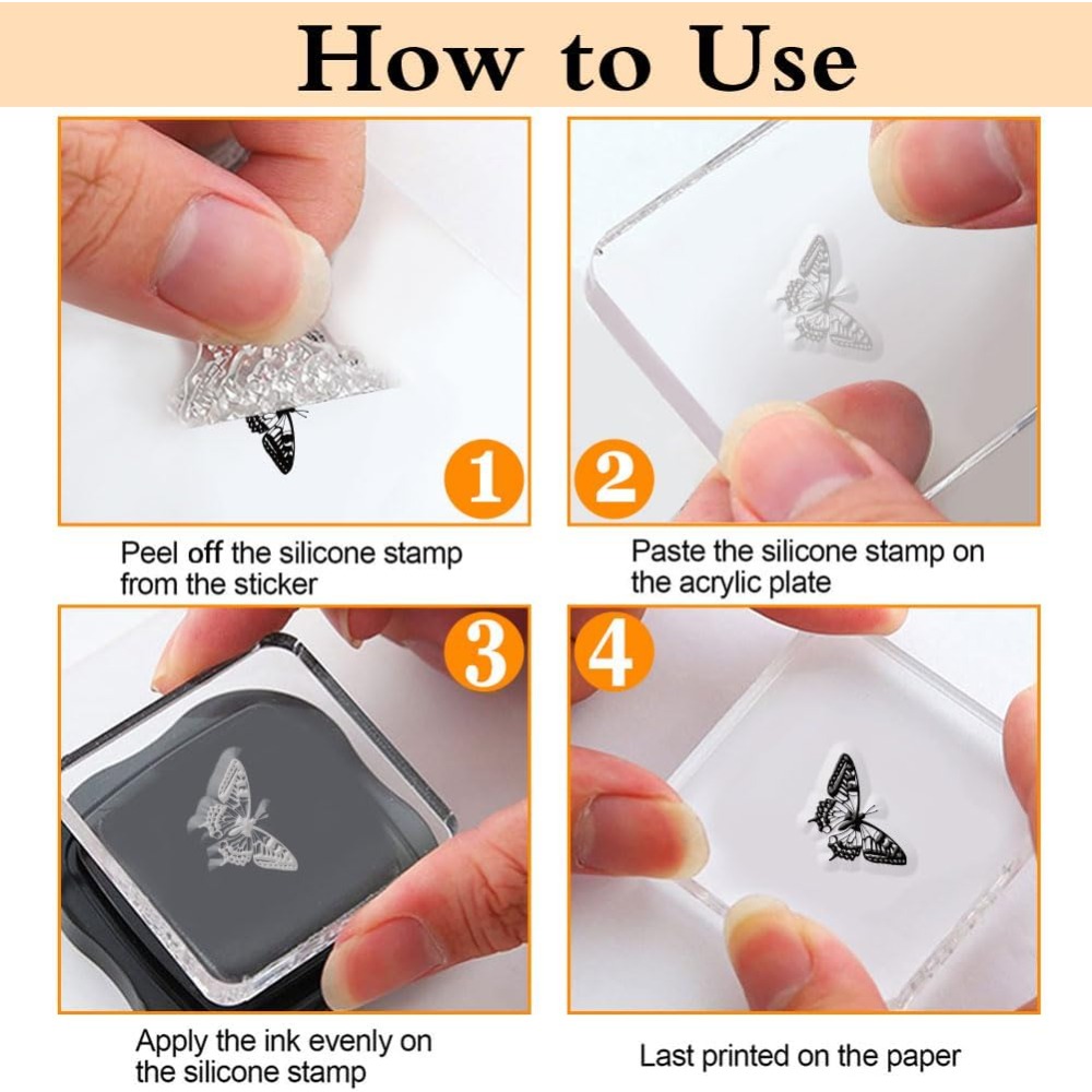 1 folha de carimbo transparent - Butterfly Rubber Sheet avaliação e preço